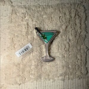 Silver and Green Martini Croc Jibbitz